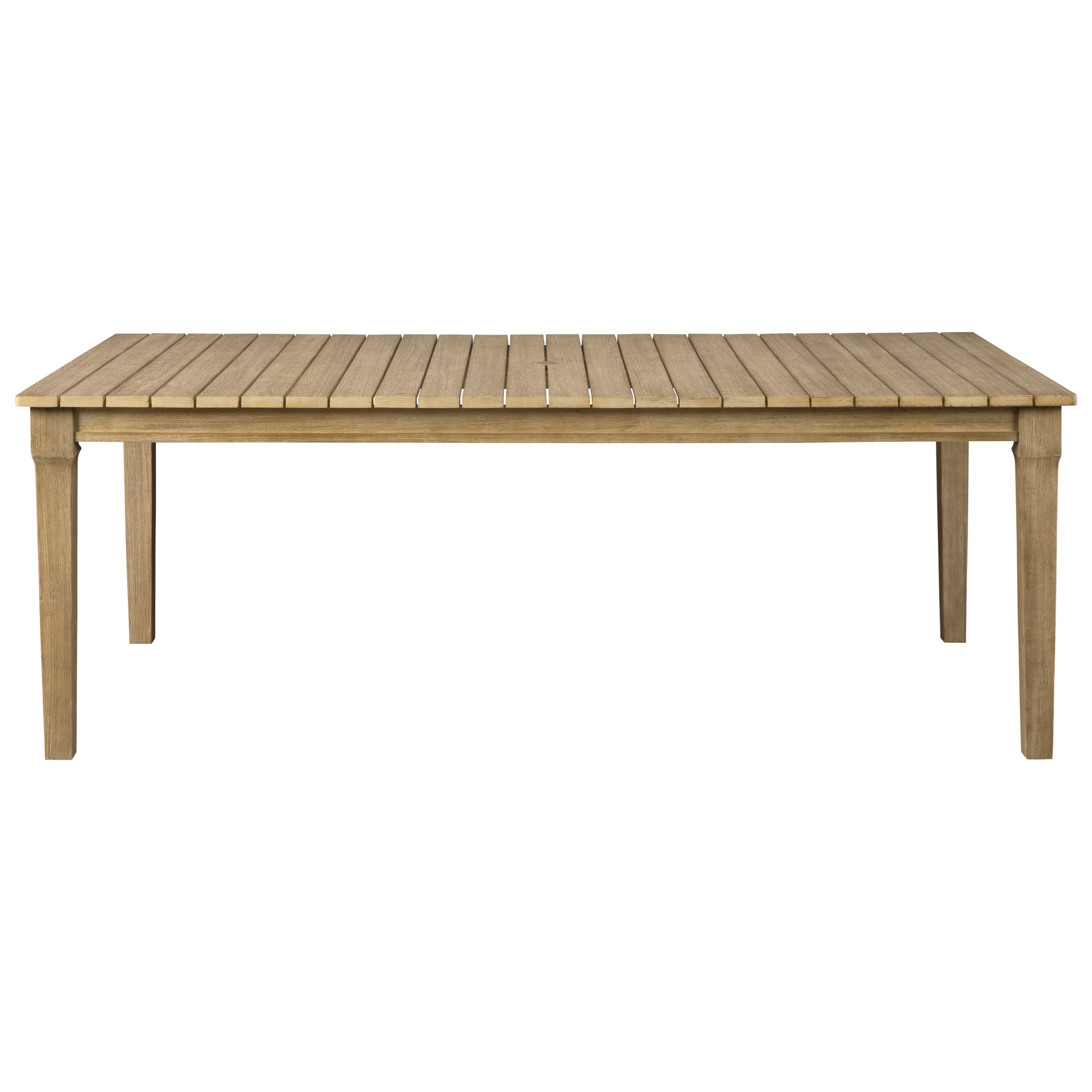 Signature Design by Ashley Clare View P801 625 Rectangular Dining Table with Umbrella Option Wayside Furniture Mattress Outdoor Dining Table